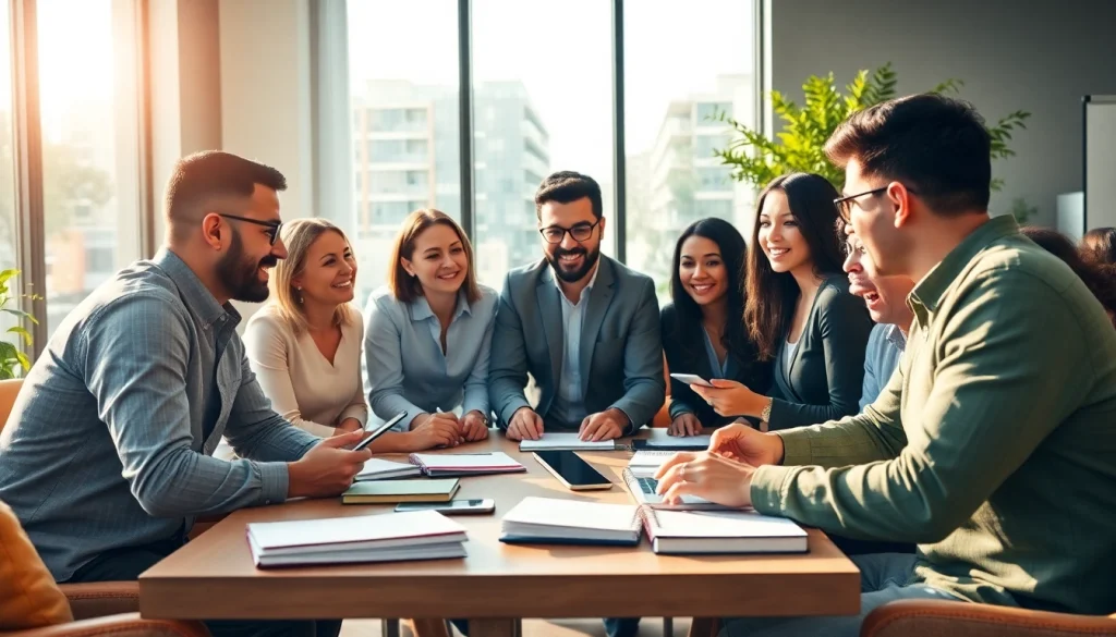 Brightet team collaborating creatively in a modern office space.