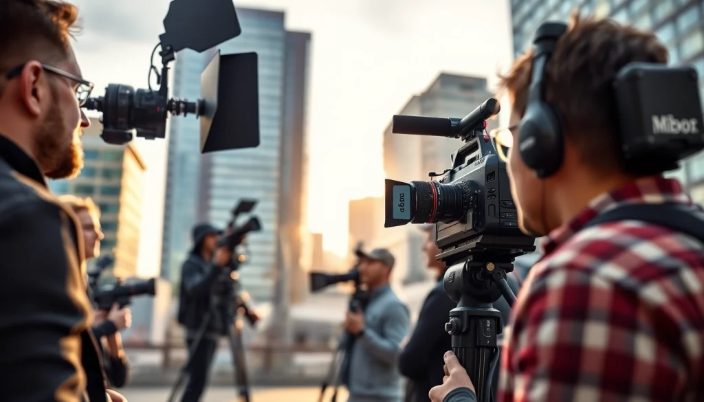 Edmonton production companies showcase a film crew producing vibrant video content in the city.