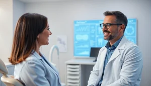 Consulting session with an Adult orthodontist Hawthorn in a modern dental office.