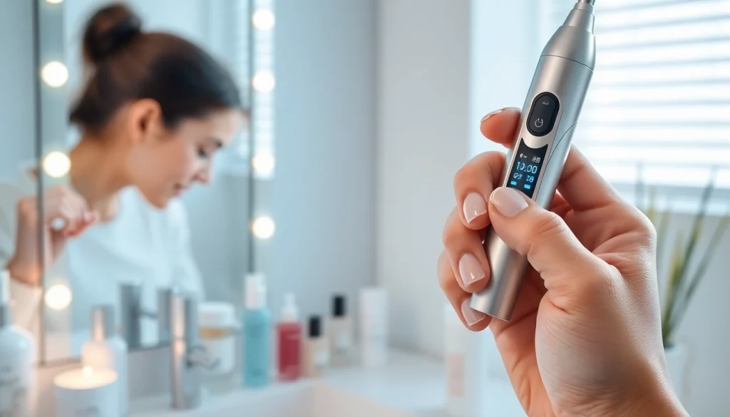 Painless mole freckle pen demonstrating precision removal of skin tags with adjustable power levels.