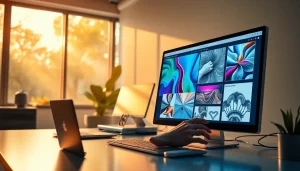 Image to prompt generator interface showcasing AI creativity in a modern workspace.