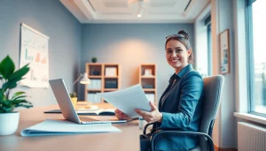 Usługi rachunkowe Plus lokalnie w Poznaniu z Marzeną Owczarzak w jej nowoczesnym biurze.