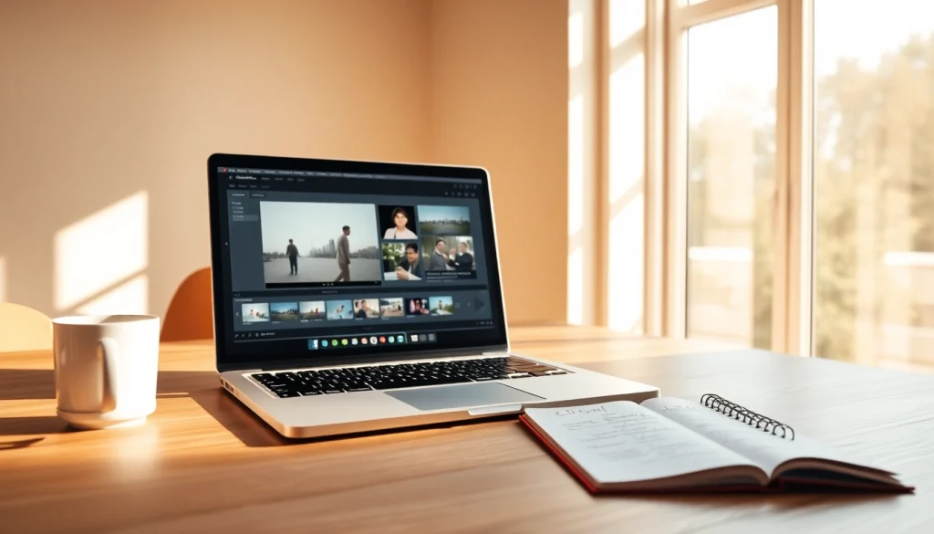 Video to prompt analysis in a modern workspace with a laptop and creative tools.