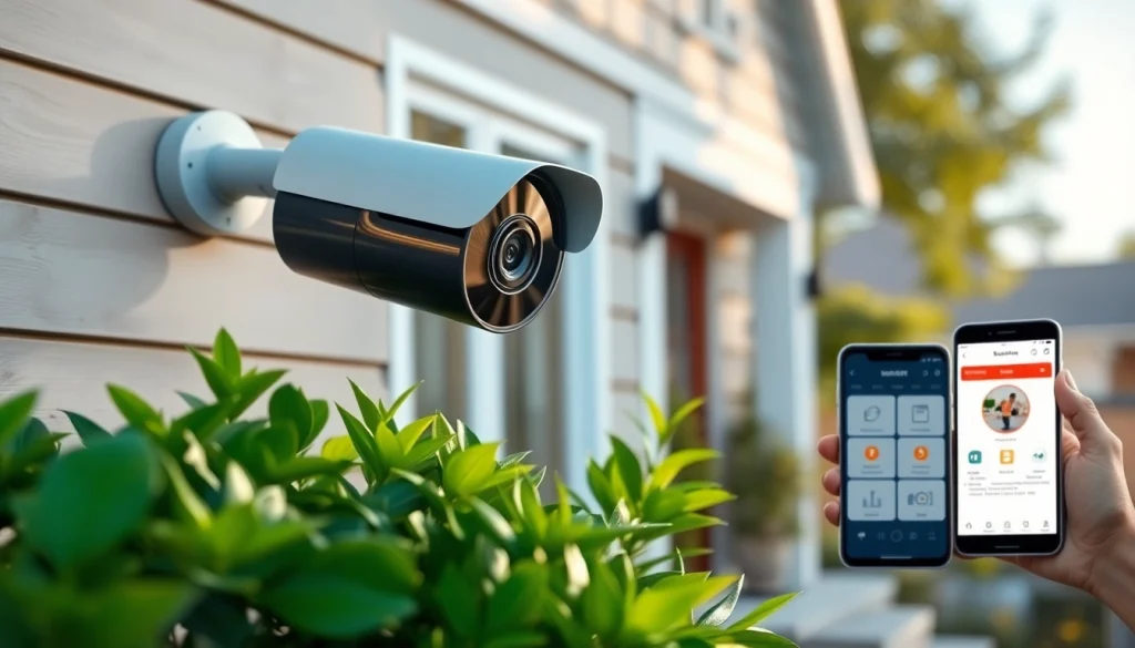 Alarmas de seguridad avanzadas mostradas en una casa moderna, destacando la seguridad y la tecnología.