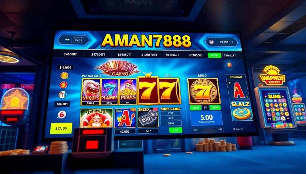 Explore the AMAN788 online slot gaming platform with vibrant visuals and user-friendly interface.