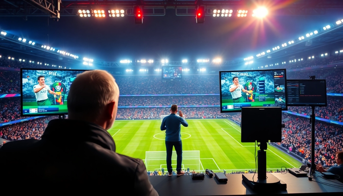 Menonton bolakami dengan antusias di stadion yang penuh penonton dan layar besar